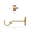 Threadmade Home Serena Single Curtain Rod with Contemporary Cap Finial, Soft Gold - 86"W x 120"L